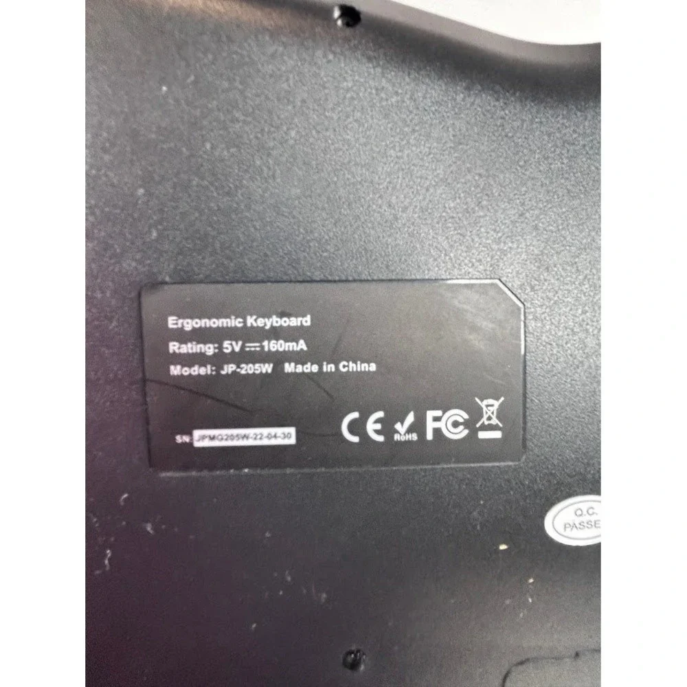 Ergonomic Computer Keyboard USB‎ Wired Black JP-205W